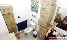 Crazy bitch ghetto sucked cock and gets laid in the pawnshop
