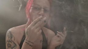 Direct Smoke Exhale Into Your Face Through a Straw – POV Smoking Play