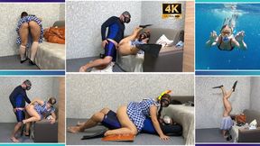 Maid Without Panties Fucked In Scuba Gear And Mask BEUCHAT - 4K - Upskirt - Voyeurism - Scuba Diving - Diver Girl - Snorkel - Flippers - Ass Worship - Big Ass - Foot Fetish - Masked Blowjob - Muscle Girl - Underwater Fetish - Housekeeper - Ass Hole - Dive