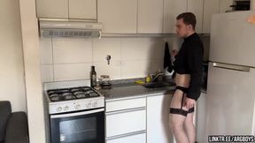 Bad Cleaner deepthroats and breeds my tight femboy ass raw