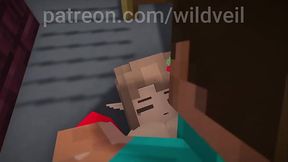 Hooker gets fucked by Steve in public - Minecraft
