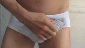 Big Cock Bulging Out of Briefs