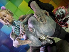 Heavily tattooed trans Lily Lu gets anal fisted