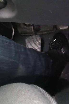 Revving with Exhaust Shot in Black Ballet Flats
