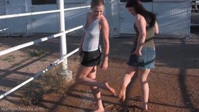 Mud Puddle - Cheyenne Jewel &amp; Star Nine Muddy Feet, BareFoot, Muddy Soles, Wet &amp; Messy Dirty Feet Candid WAM Feet