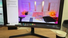 My Instructor Masturbates Watching Me Live and Ends up Seeing My Big Tits