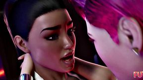 Futa3dX - Futa Brunette Gets Hot & Horny At The Gloryhole They Start Fucking