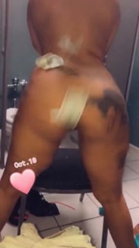 Sunshine showes a close up and opens that ass