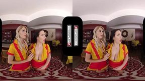 2 Babes Give Mind-Blowing POV Blowjob in Reality Cosplay Sex!