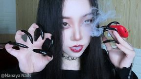 #19 - Smoking with my Long Black Natural Nails(10mins)