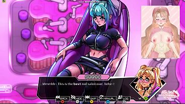 Hentai Game Fucks Succubus Nurse VTuber Cumming to Third Crisis Neon Nights Lesbian Massage Chair Public Masturbation