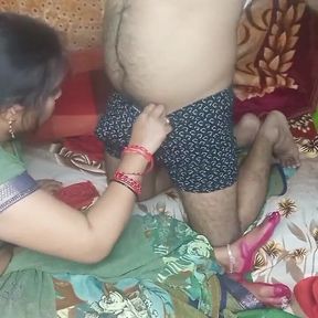 Indian Beautiful Bhabhi Having Romance with Her Husband.
