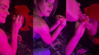 Blonde beauty deep throats big cock at glory hole