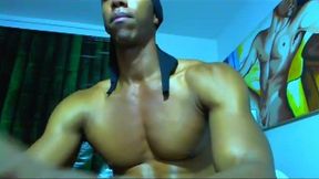 Latin Ebony Male Tiago Plays with His Dick