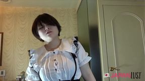 Short-Hair Japanese Teen Craves Powerful Climax&#x1F680; and Comepee
