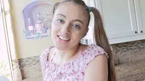 Hot brunette babysitter with big booty fucks her older crush