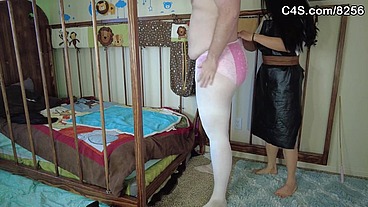 Dollmaker turns guy into a diapered pink doll by diaperperv