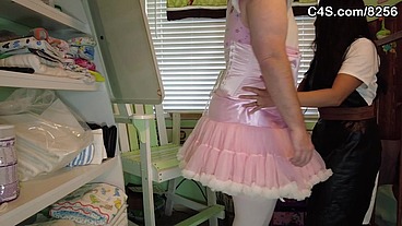 Dollmaker turns guy into a diapered pink doll by diaperperv