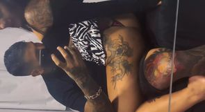 Hot Babe Rides Hard Reverse Cowgirl