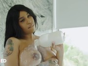 MILFED - Milk Man Ricky Spanish Pounds Paris The Muse's Pussy Until He Cums All Over The Floor