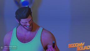 Superhero Twink gets double-stuffed by 2 monster cocks in a wild cartoon adventure