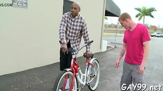 Chocolate & white homosexual knocking off