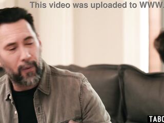 Stepson and stepdad DP older stepmom after a blindfolded massage