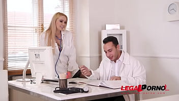 Blonde busty nurse Amber Jayne rides Doc'_s big fat dick at the XXX clinic GP454