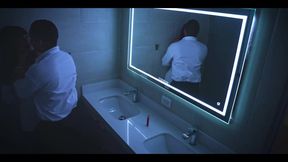 Petite Ebony Brittany Taylor Runs Into Her Ex at the Restaurant and Ends up Deep Throating His Thick Cock in the Public Restroom
