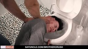 Horny twink teen Stepbrothers take break from work to fuck each other bareback