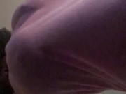 Big Tit Ebony Lightskin Swings Tits In SLOWMO