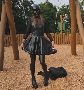 Roksi Latex slut wrecked in public heels