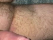 Pouring my own cum on my cock as lube (frozen loads thawed)