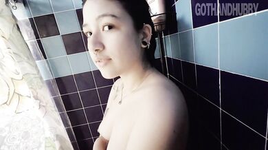 Goth Stepsis Sucks Dick and Gets Pounded in the Shower by Stepbro