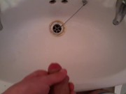 White big cock Peeing in a sink cause I want to