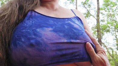 Stranger stripped my milky tits dry outside the house