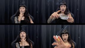 Smoking a cigarette after hours of live streaming