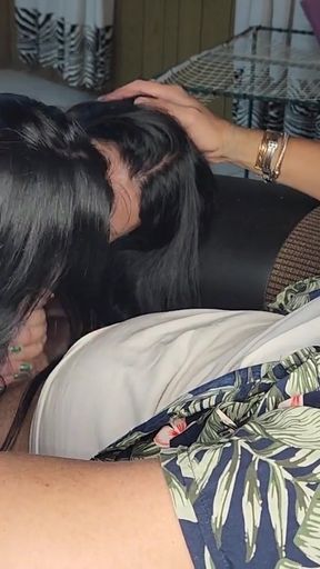 Stunning moment from &quot;Two stepsisters fighting over who sucks out my cum&quot;
