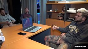 Boss Got Caught Masturbating And Voyeur Co-Workers Joined Him