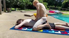 Poolside Play: Rocky Sparks and James Holt Kissing