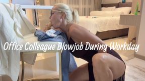 Office Colleague Blowjob During Workday - Swallows Cum POV