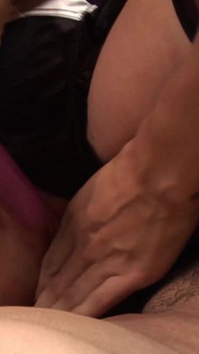 Captivating moment from "Two blond business girls get fucked together in the office"