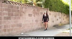 Nosey Neighbor Gets Blown Outdoors by Busty MILF Lilly Hall