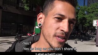 Pov of young skinny latino twink in need of cash for anal and blowjob