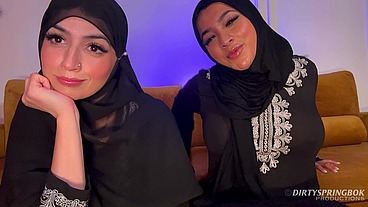 Two horny Hijabis help break your fast with a JOI