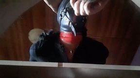 MILF mouth-fucked with ring gag