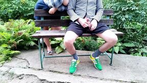 Mother-in-law flashed her tits in the park and made me cum again