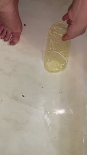 Peeing in a female condom