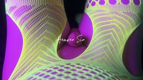 cute straight guy masturbates his cock in his exes neon lingerie