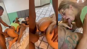 fazendo festinha com duas vizinhas